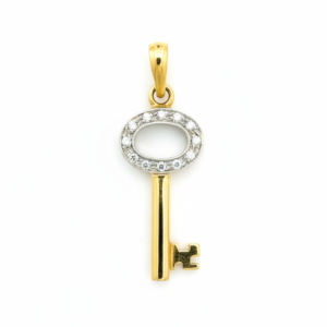 18KT geelgouden hanger sleutel