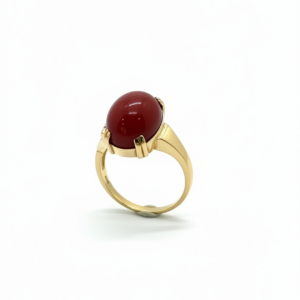 Ring geelgoud koraal rood
